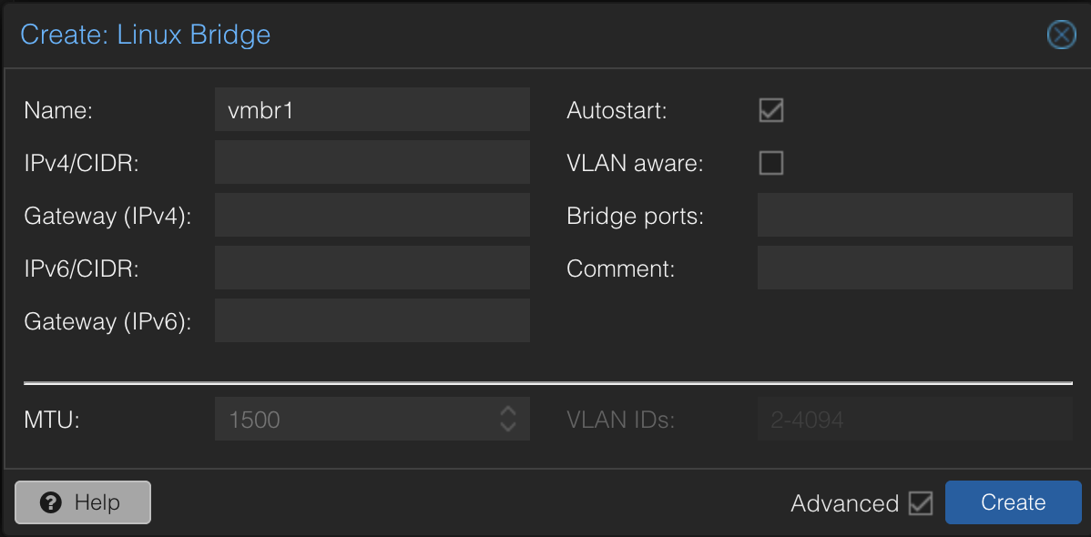Linux Bridge Settings